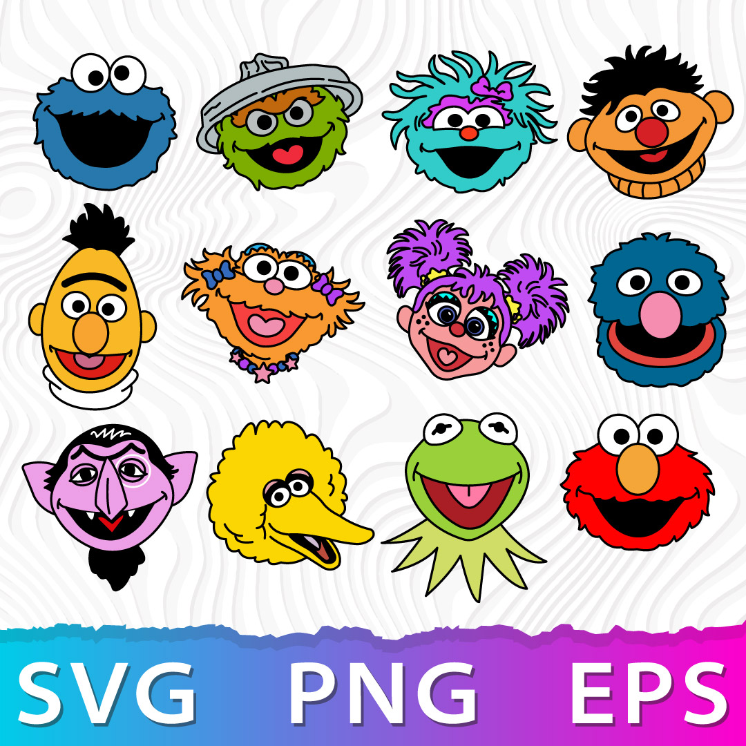 Sesame Street Layered SVG, Sesame Street Face SVG Bundle, Se - Inspire ...