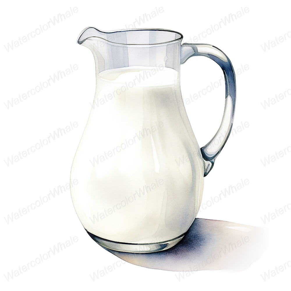 Watercolor Glass Jug Milk Clipart Png Transparent Background | Inspire ...