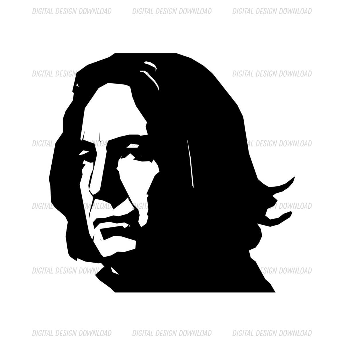 Snape Vector Severus Tobias Snape Head Harry Potter Movie SVG Vector - Inspire Uplift
