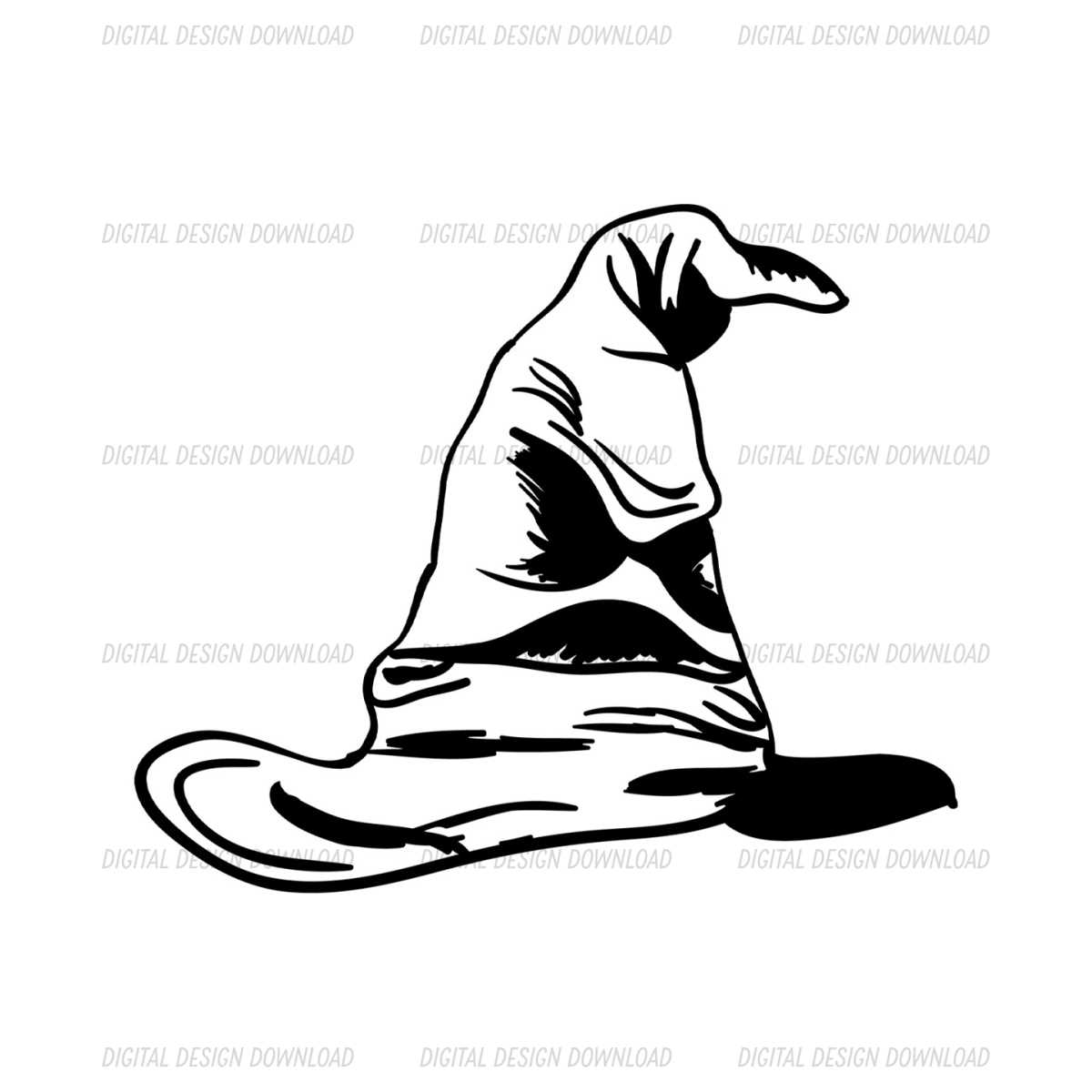 Harry Potter Black White Sorting Witch