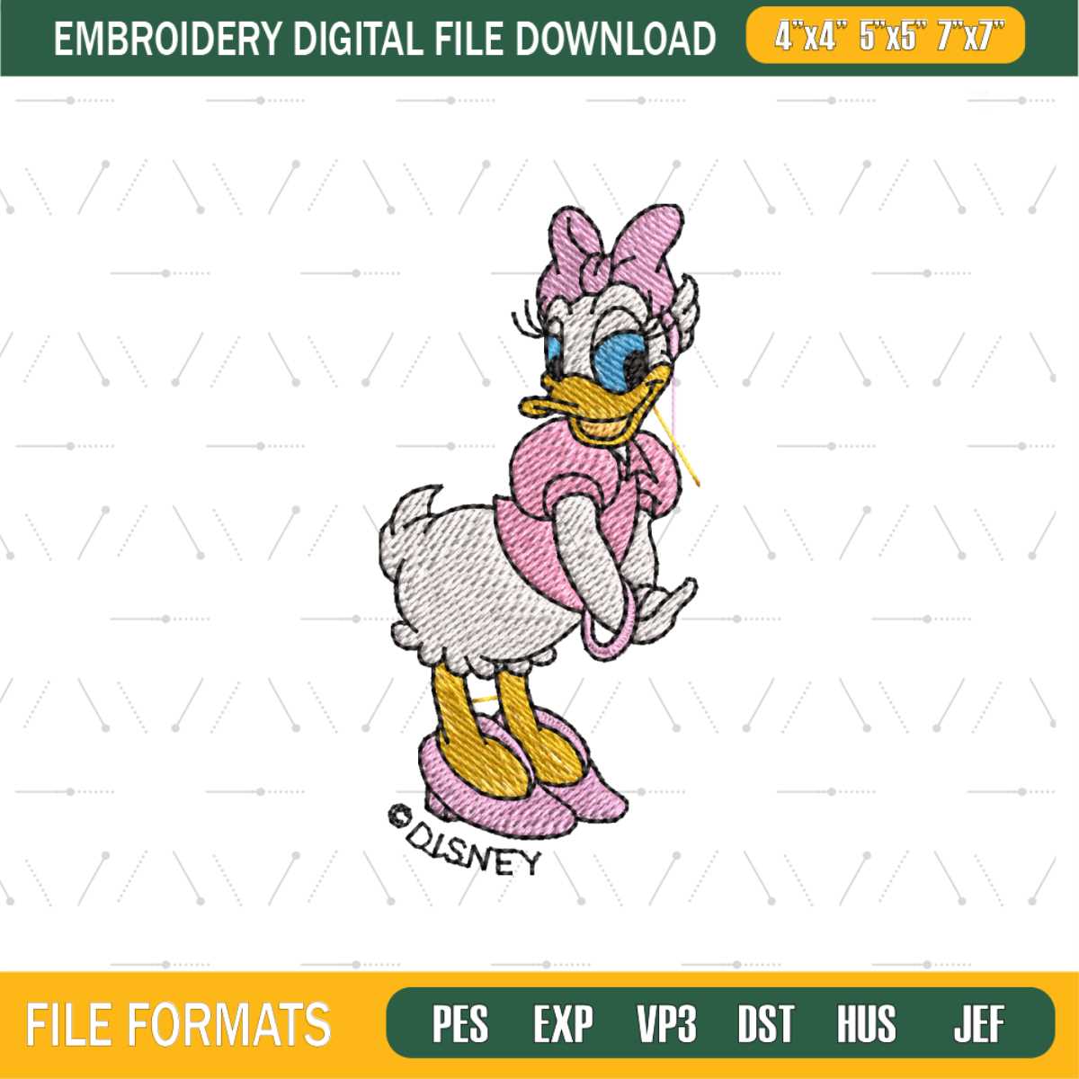 Disney Daisy Duck Embroidery File | Inspire Uplift