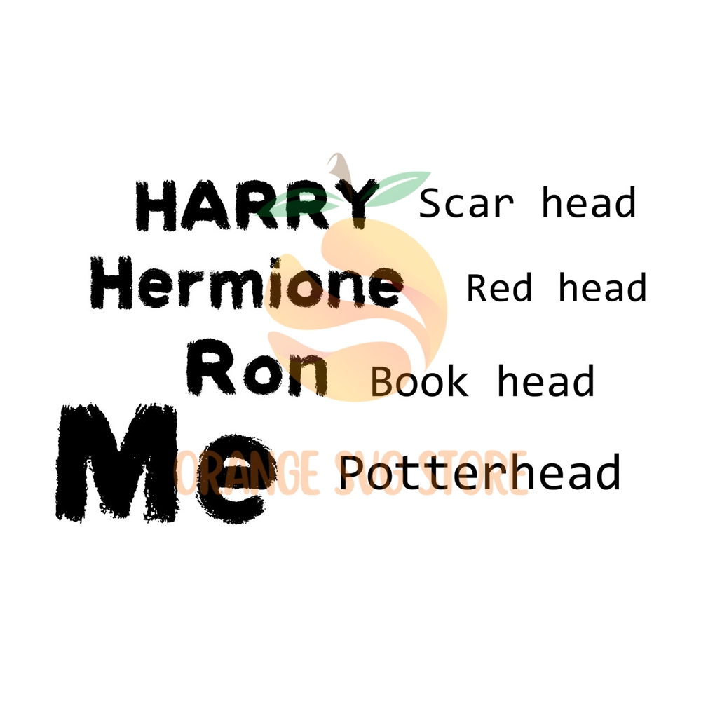 Harry Hermione Ron Me Scar Head Red Head Book Head Potter He | Inspire ...