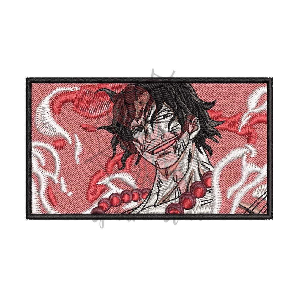 Ace Flame Rectangle Anime Embroidery Design png | Inspire Uplift