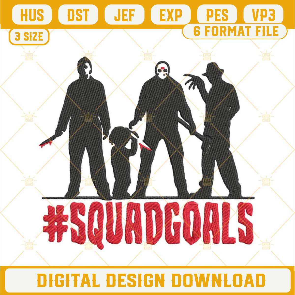 Horror Movie Squad Goals Machine Embroidery Designs, Hallowe | Inspire ...