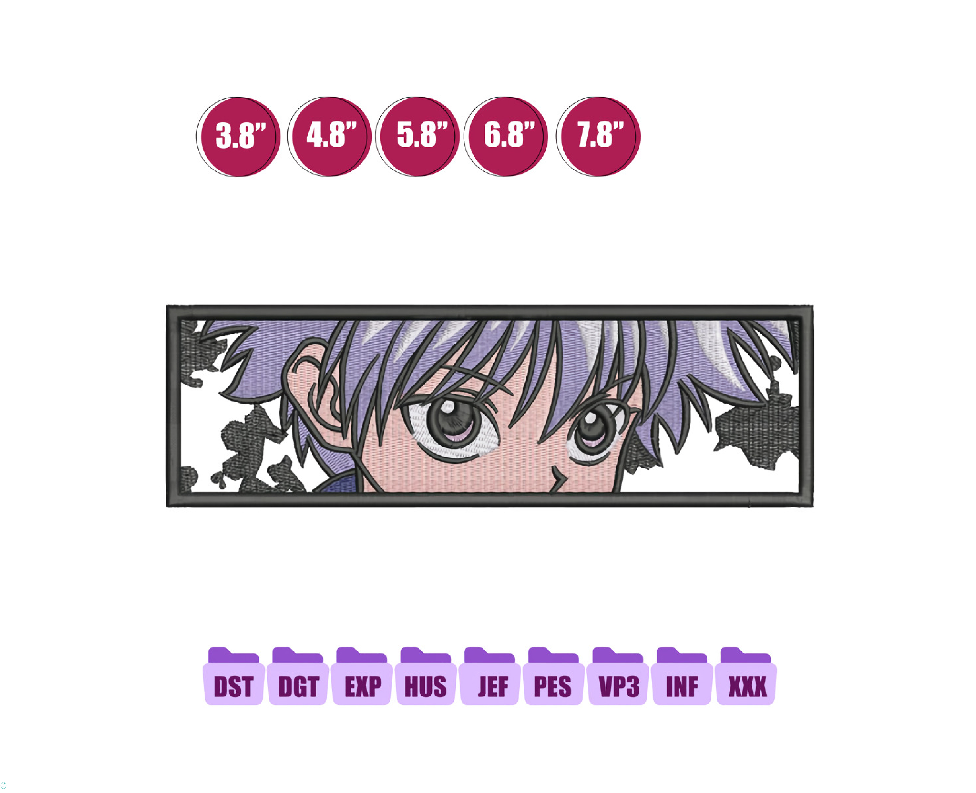 Killua Rectangular Anime Embroidery Design, Anime Embroidery | Inspire ...