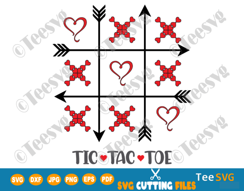 TIC TAC TOE Valentine SVG Cutting File Bags DIY Valentines D | Inspire ...