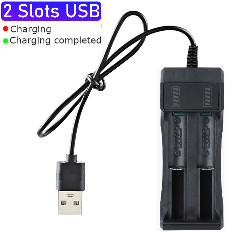 Smart 18650 Battery Charger, 1/2/4 Bay Rechargeable Lithium Battery Charger with LED Display