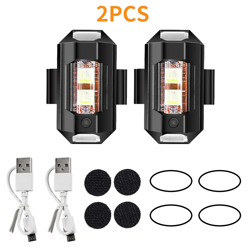 Mini USB LED Anti-Collision Bike Light, 7-Color Drone Strobe for Aircraft, Motorcycle & Night Safety
