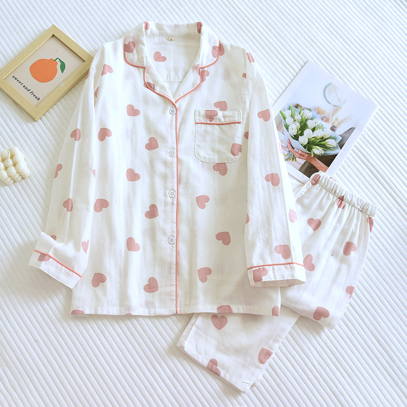 Women's Cotton Long Sleeve Pants Pajama Set, New Spring and Autumn Two Piece, Love Lovely Sweet Home Furnishing Set