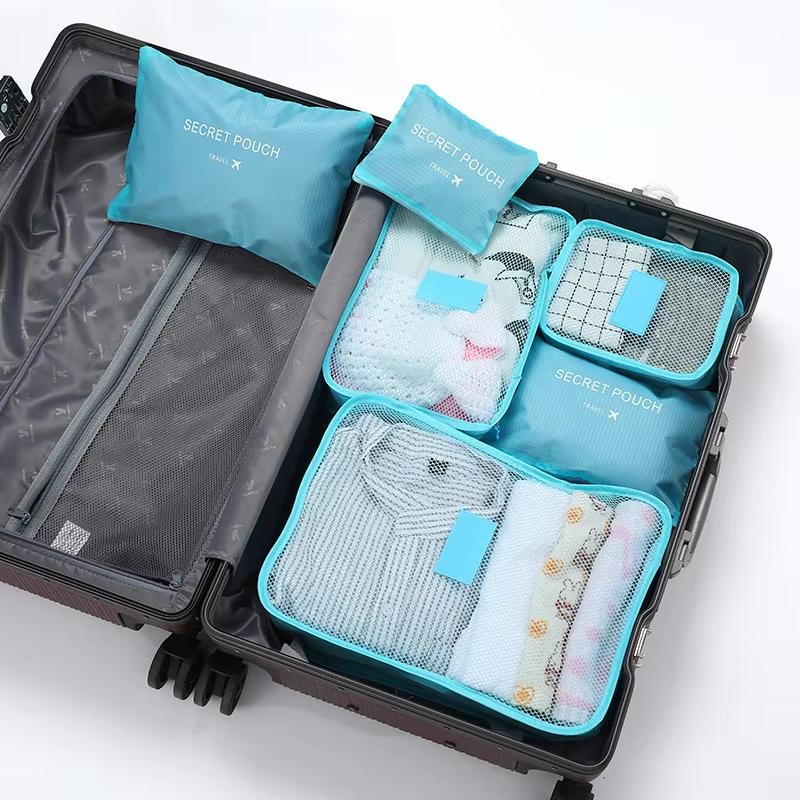 Portable Luggage Organizer, Travel Clothes Storage Bags Set, Packing Cubes for Suitcase, Shoe Pouch for Effortless