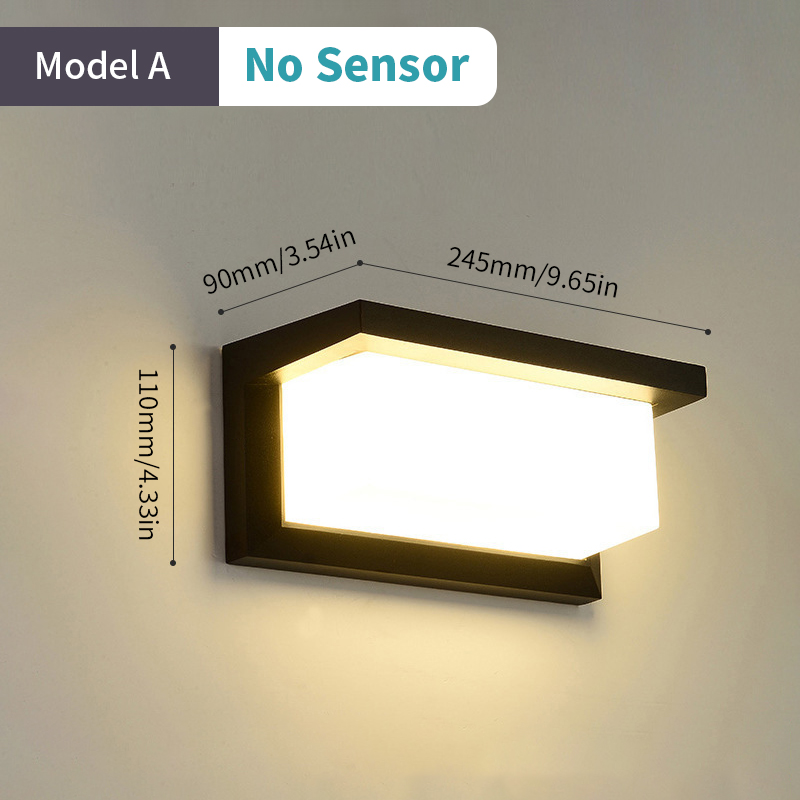 Waterproof LED Outdoor Wall Light, Motion Sensor Outdoor Lighting, Porch Lights for Balcony Garden, Stylish Outdoor Wall