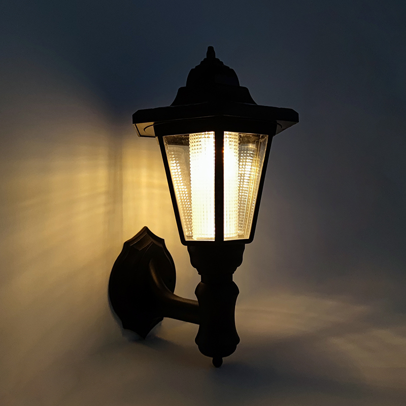 Outdoor LED Landscape Lighting, Retro Solar Wall Lights, Waterproof Hexagonal Lamp, Fence Light for Courtyard, Garden