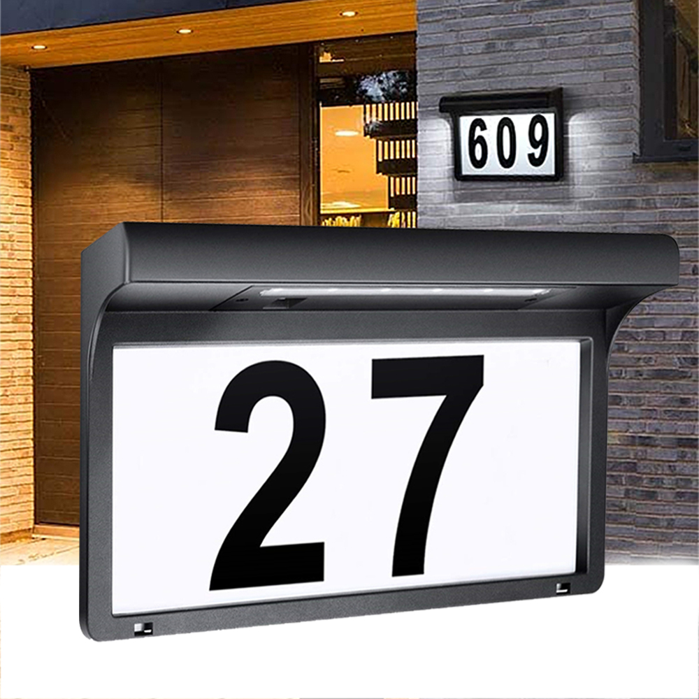 Waterproof Outdoor Wall Light, LED Solar House Number Light, Wireless Sunpower Garden Lamp, Decorative Address Sign