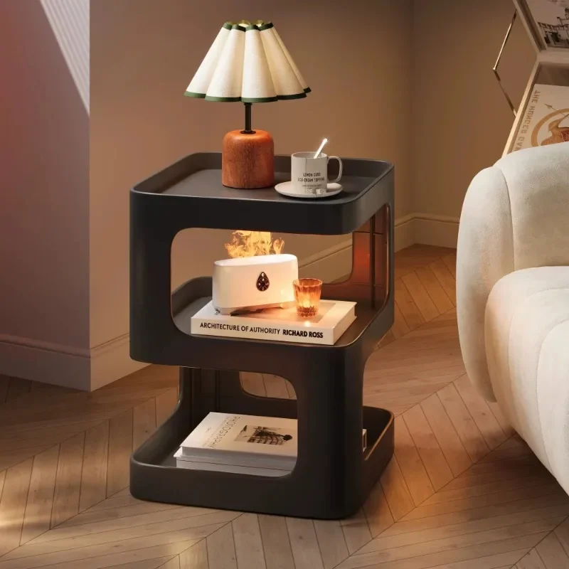 Light Luxury Sofa Table, Solid Color Living Room Bookshelf, Small Coffee Table for Bedroom