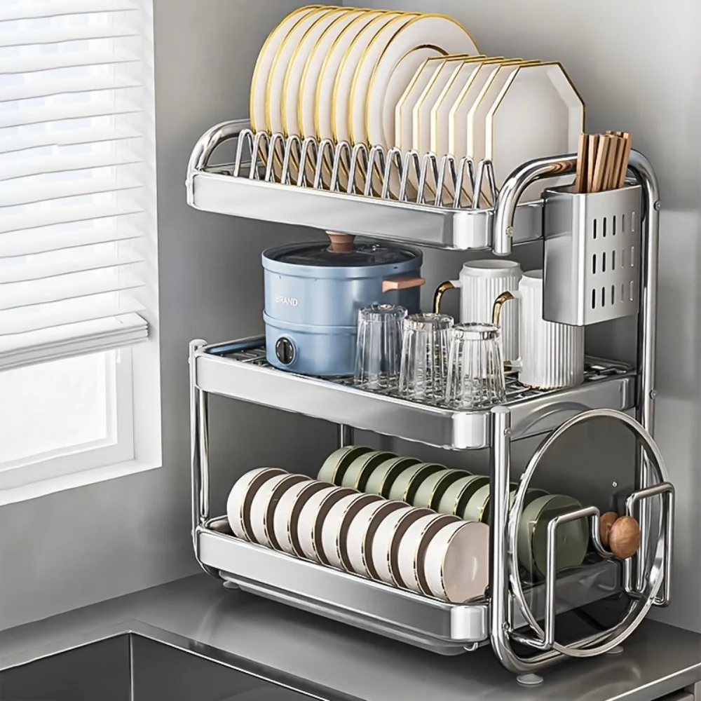 Diy Bowl Rack Stainless Steel Bowl Drain Rack, Large Capacity Kitchenware | Inspire ...