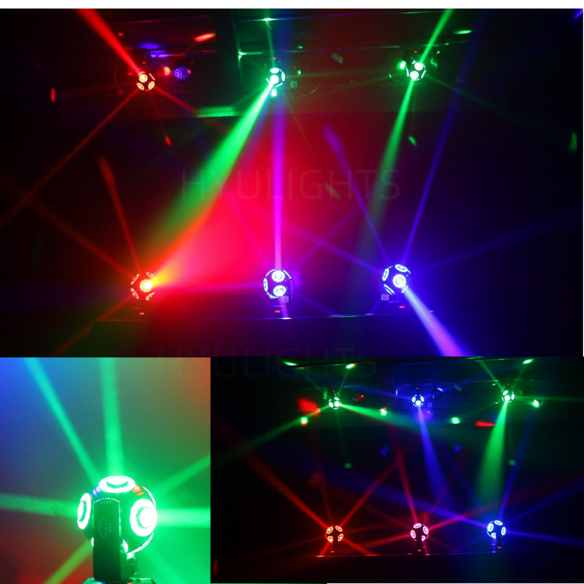 LED Moving Head with Halo, Football Light Infinite Rotation, Beam Strobe for DJ Bar Stage Effect