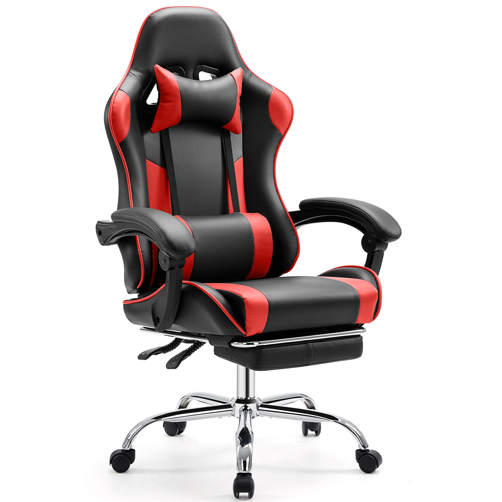 Adjustable JHK Ergonomic Racing Gaming Chair, Swivel PU Leather, Headrest & Lumbar Support for Office
