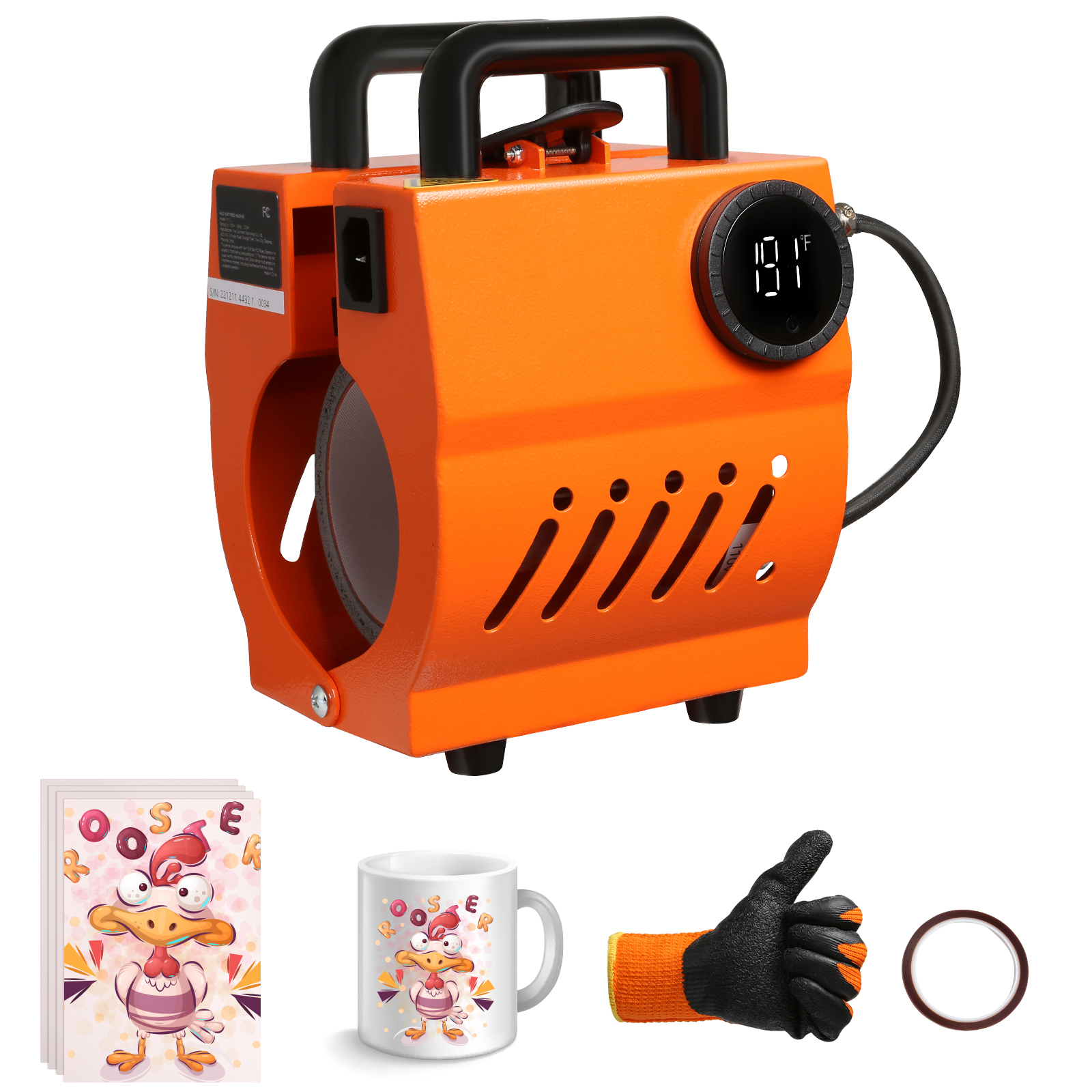 Ceramic Cup Presser Tumbler, Mug Heat Press Mini Gift, DIY Handheld Sublimation, Auto Printing Machine