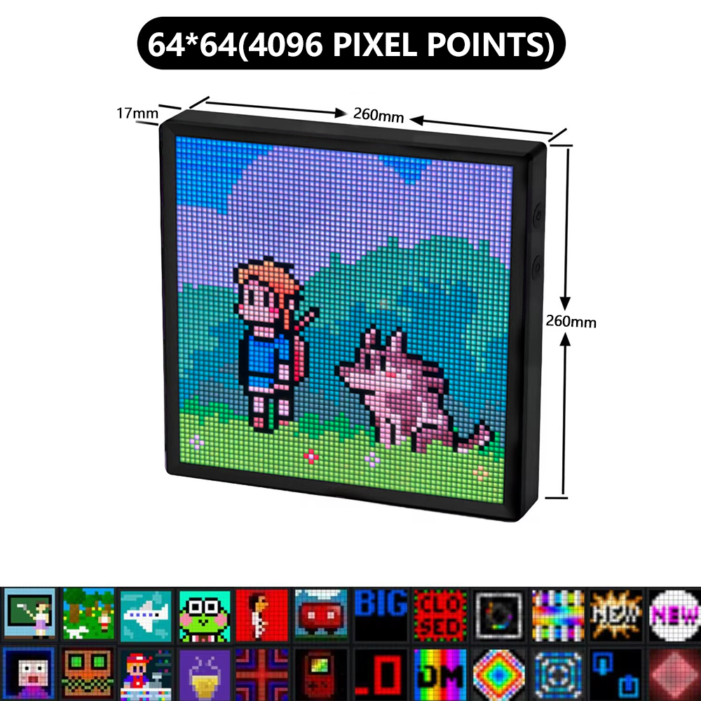 LED Pixel Display, Programmable LED Matrix Panel, Creative Pixel Screen, Bluetooth APP Control