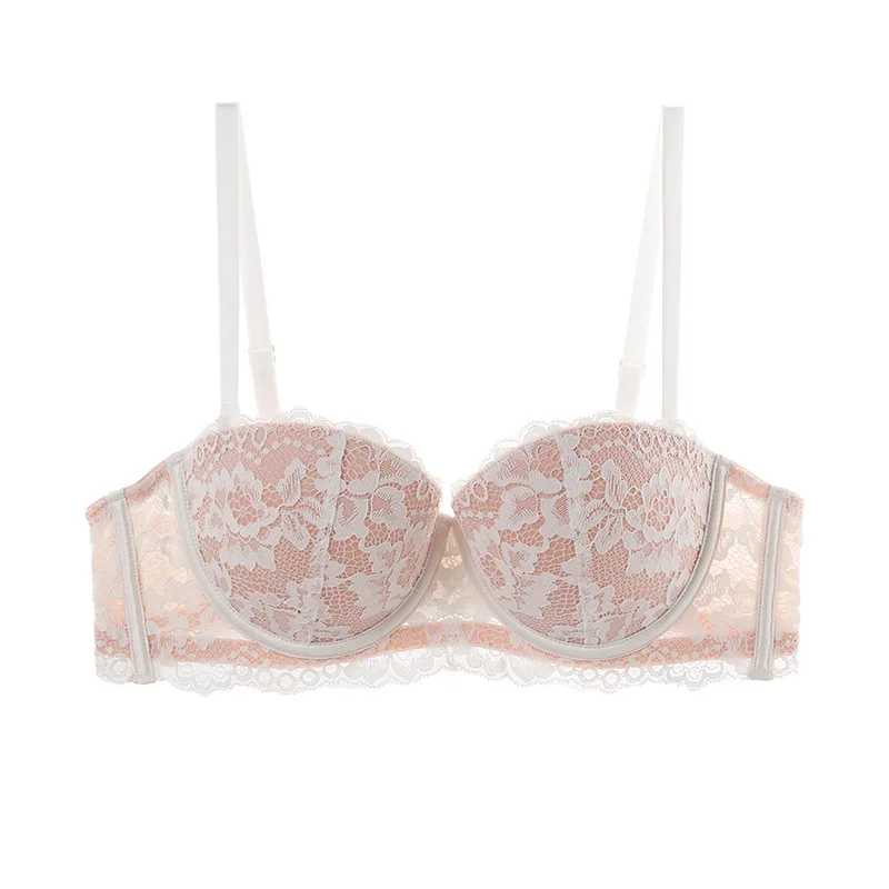 Sexy Floral Underwire Bra, Women Lace Push Up Lingerie, Comfortable Half Cup Brassiere, Ladies Underwear