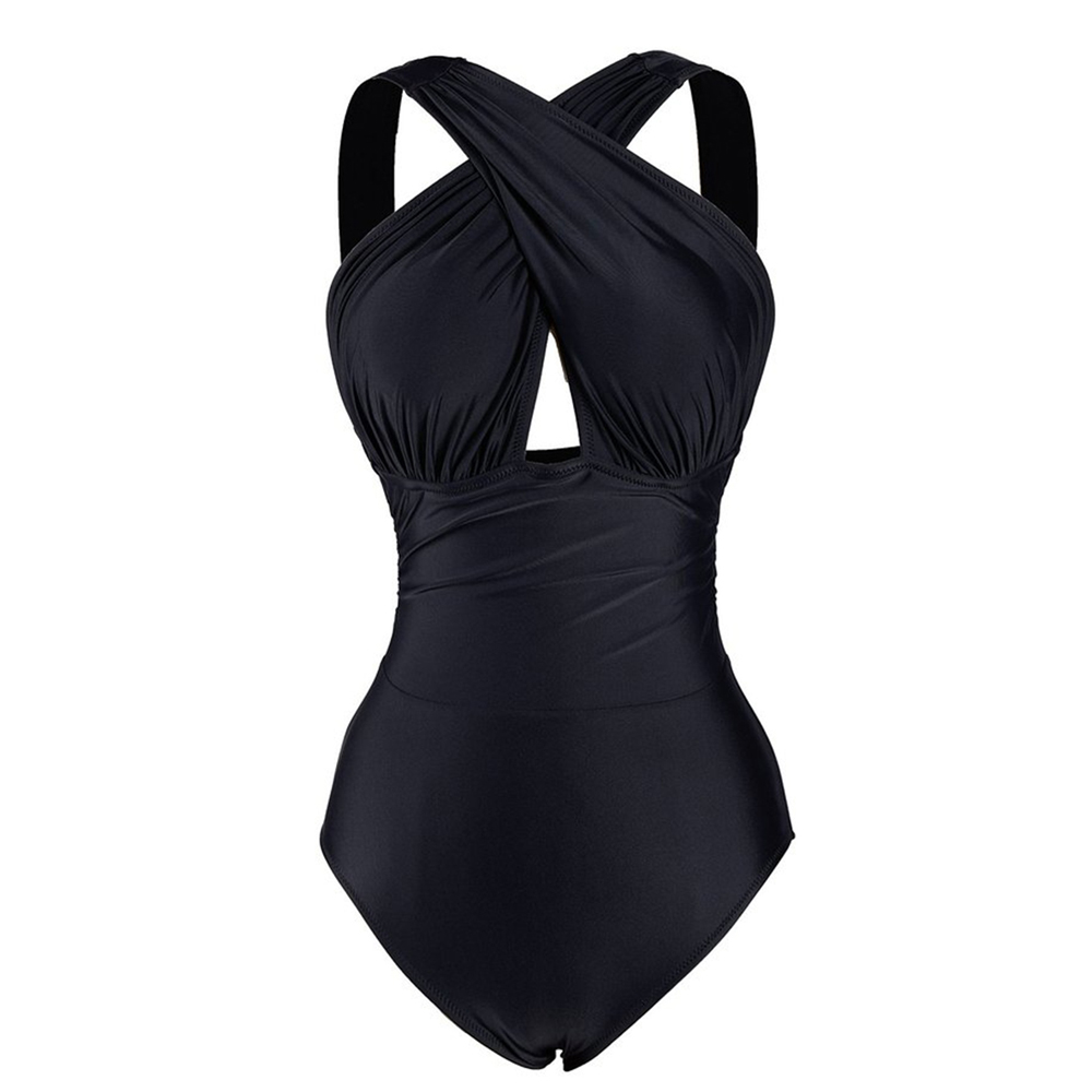 Sexy Vintage Ruched Plus Size Bikini Set, Womens One Piece Swimwear, Tummy Control BathingSuit, Beachwear