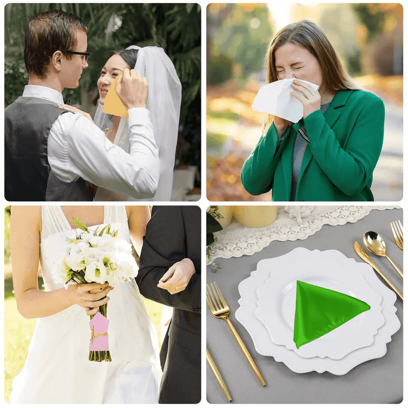 30-Piece Men's Satin Silk Pocket Squares Set for Weddings and Formal Suits