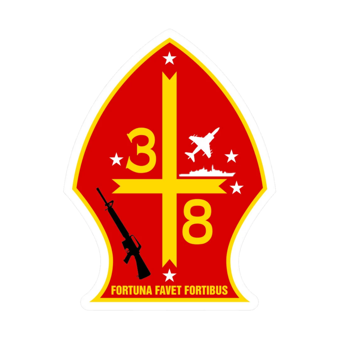 Marine Stickers 1st Battalion 4th Marines Logo Sticker - 3x4 Inch USMC Licensed Vinyl Decal For Cars & Gear 1st Marine Division Sticker