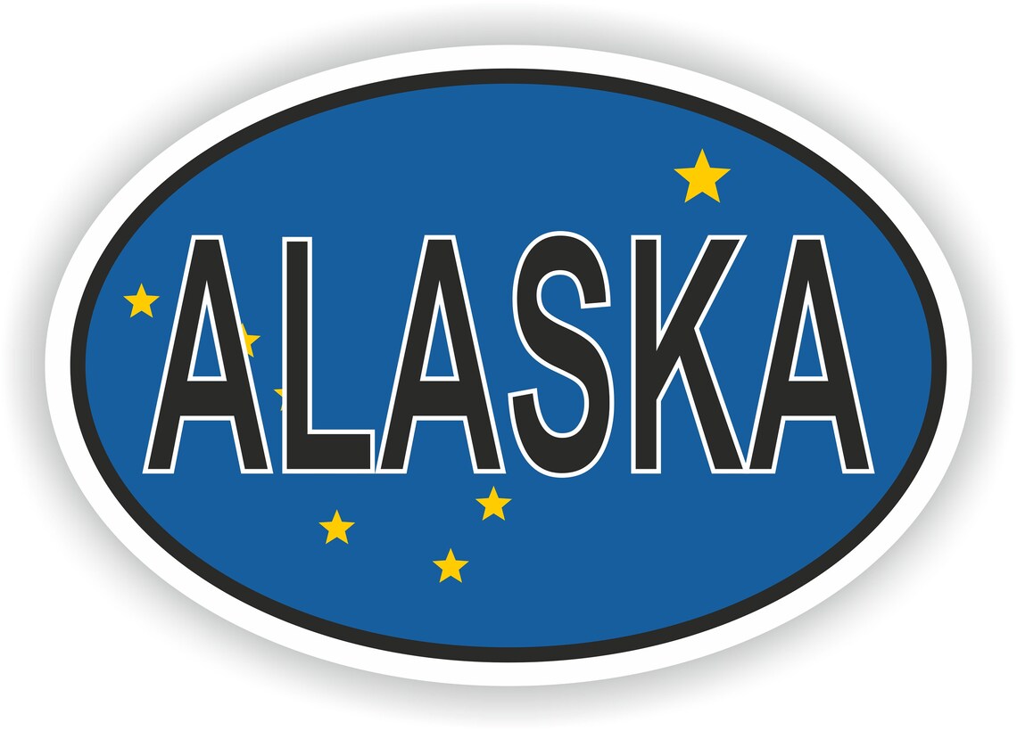 ALASKA Country Code Oval Sticker with Flag for Bumper Laptop | Inspire ...