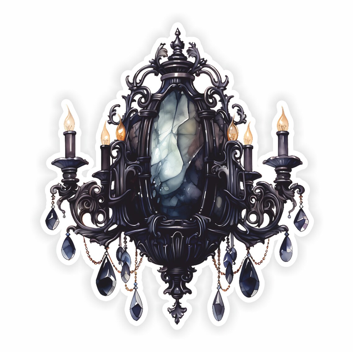 Dark Academia Gothic Chandelier 52 Vinyl Waterproof Sticker | Inspire ...