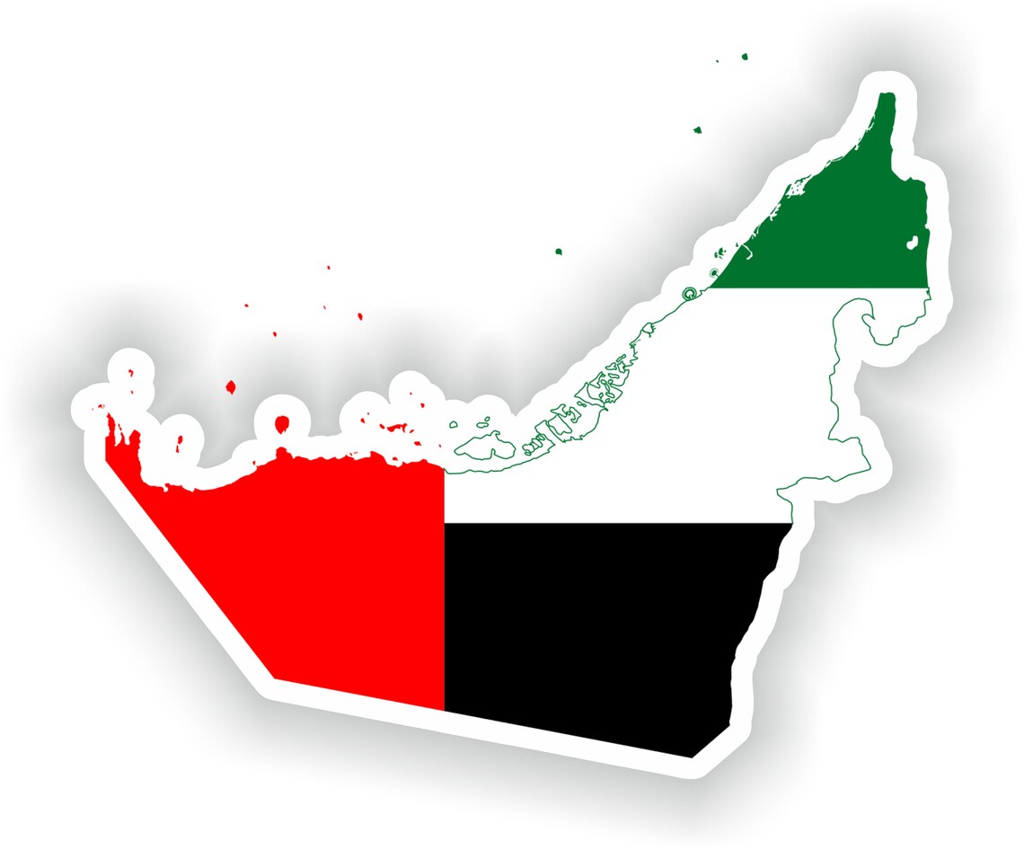 United Arab Emirates Map Flag Silhouette Sticker for Laptop | Inspire ...