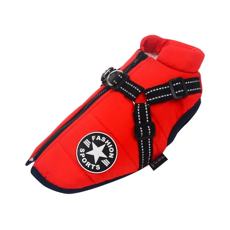 Waterproof Big Dog Coat, Large Pet Dog Jacket With Harness, Winter Warm Clothes For Labrador & French Bulldog