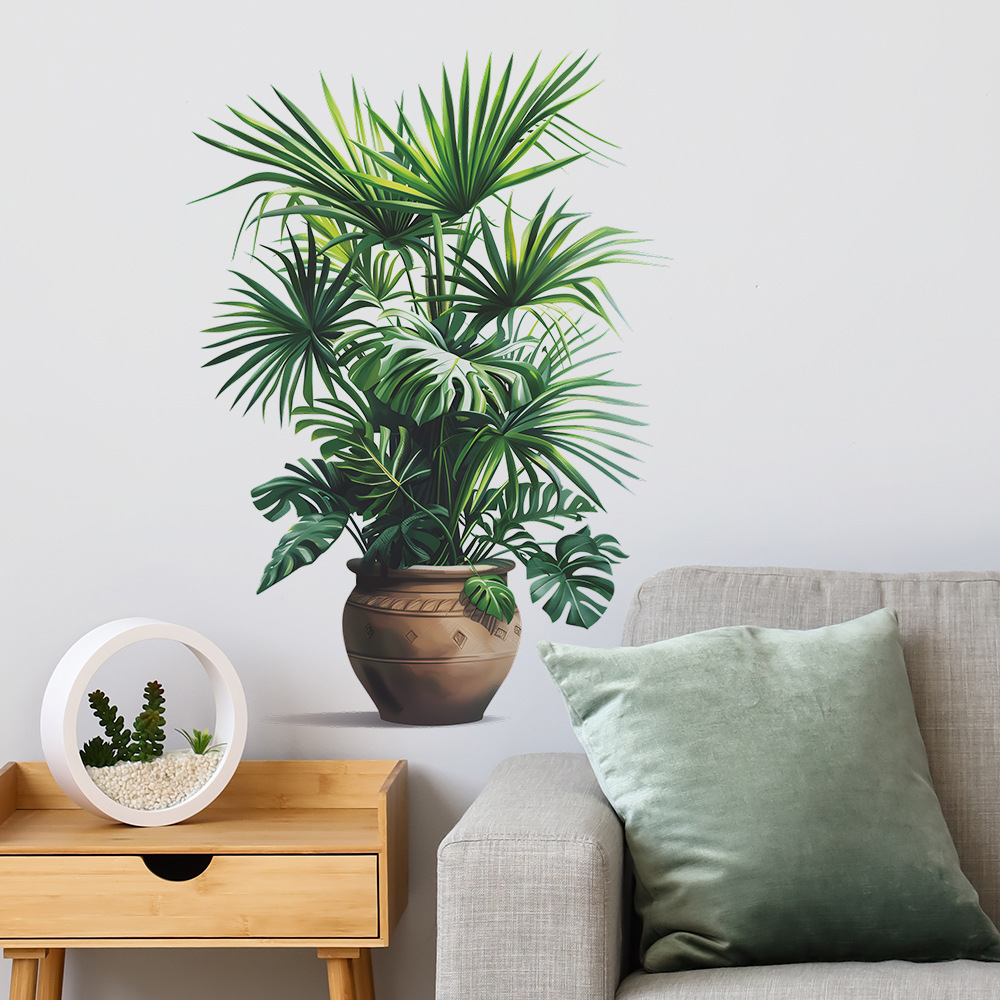 Green Plant Potted Plant Wall Sticker Self Adhesive for Home | Inspire ...