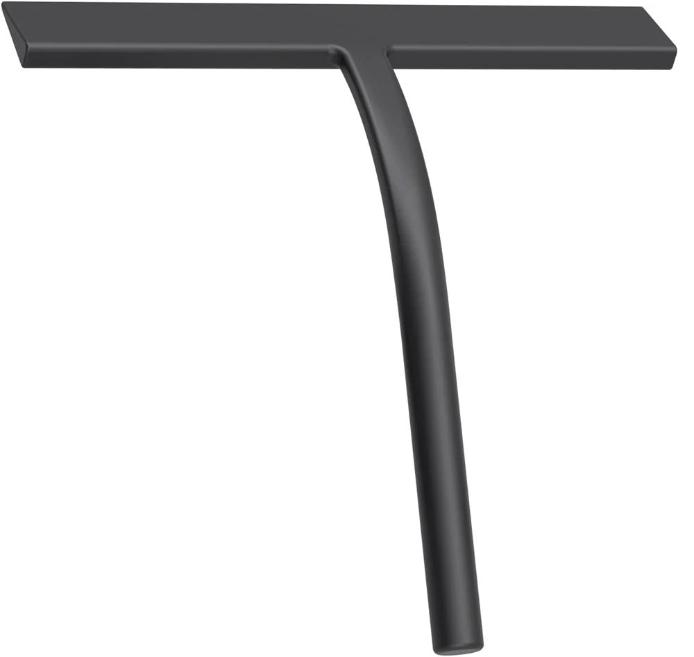 Streak Free Cleaning with Matte Black Silicone Squeegee for Glass, Bathroom Shower Doors, Mirrors, Tiles, Car Windows