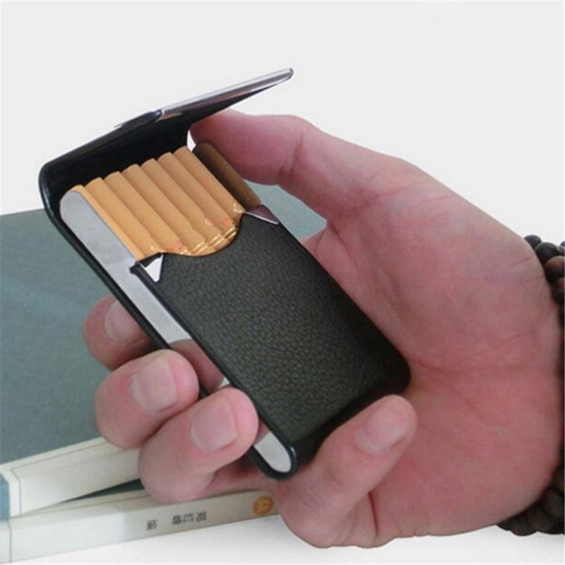 how to use a cigarette case Stainless Steel PU Cigar and Cigarette Case