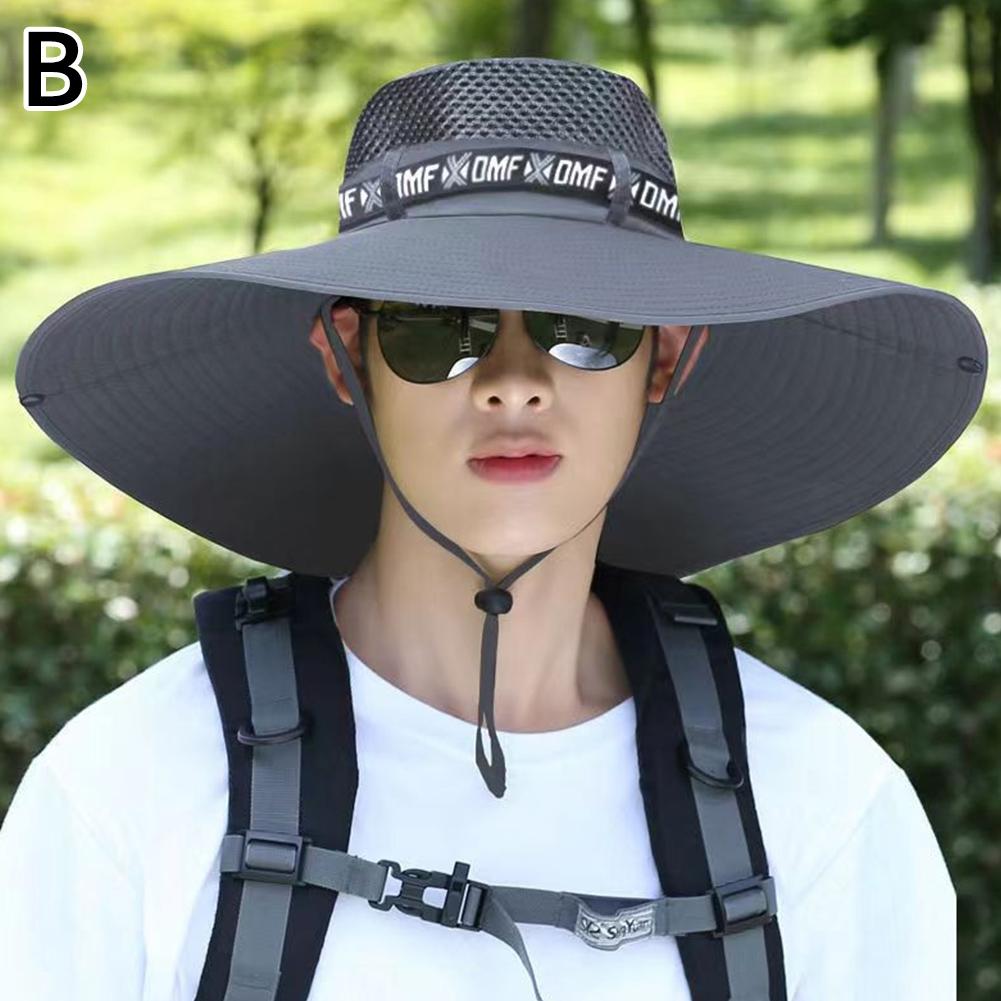 Men Women Breathable Summer Large Sun Hat, UV Protection Mesh Fishing Cap, Hiking and Beach Fisherman Hat for Outdoor