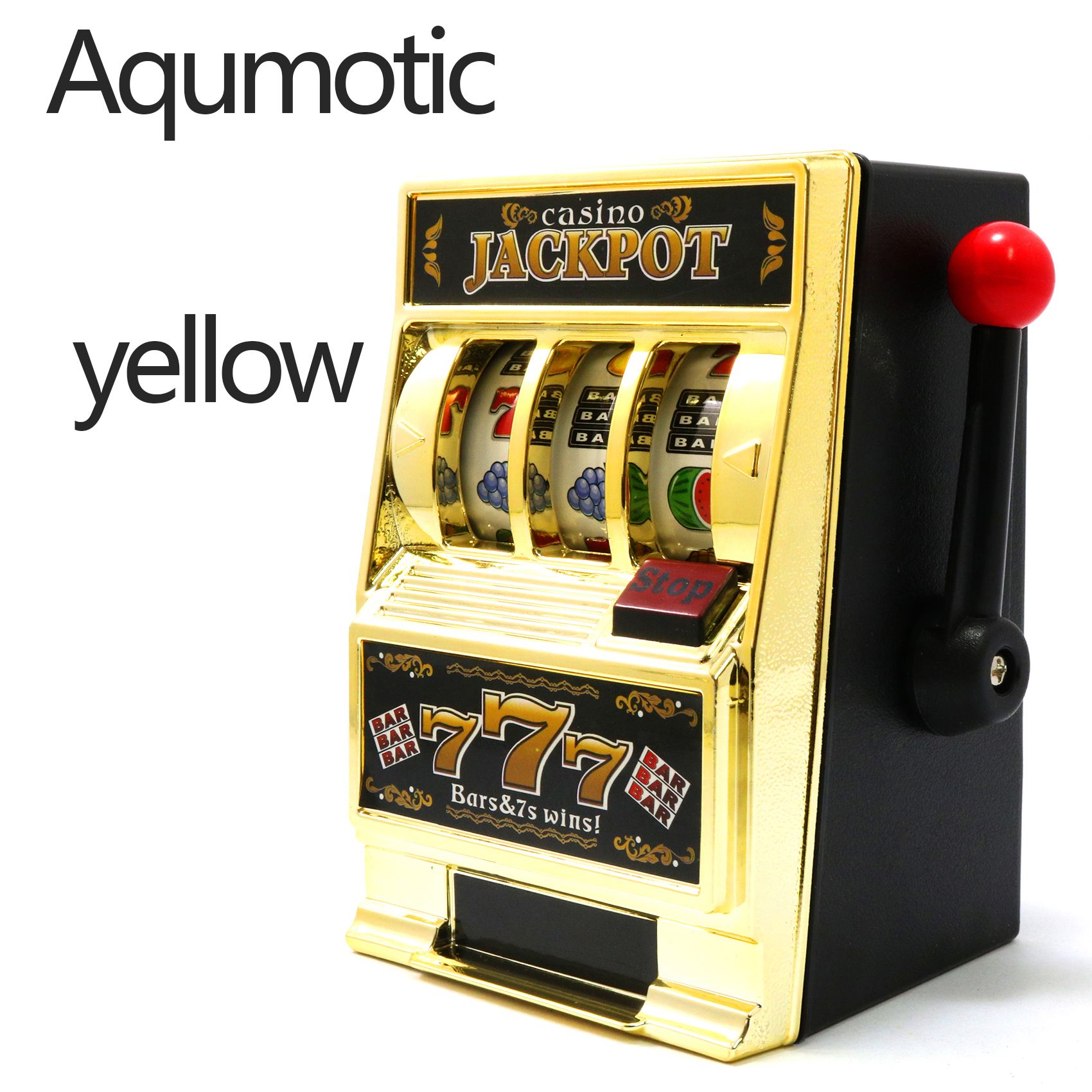 Aqumotic Coin Piggy Bank Slot Machine, Deposit Money Retrievable, Lucky Machine for Parties, Saving Box with No Lights