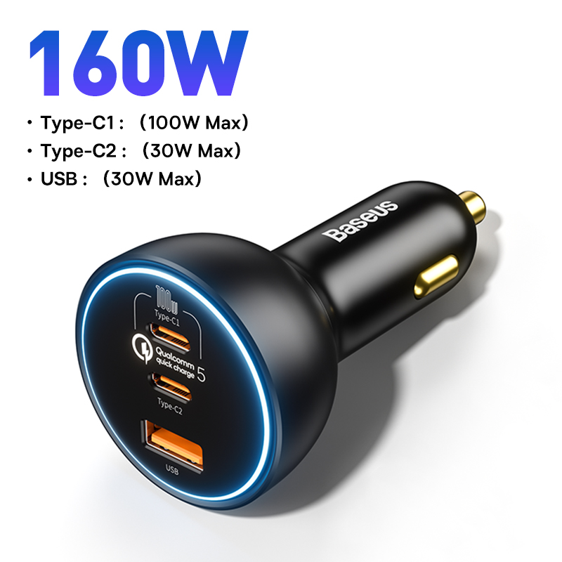 PPS USB Type C Car Phone Charger for iPhone, Quick Charging for Tablets and Laptops