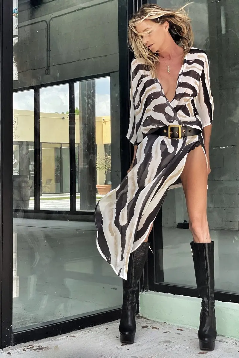 Plus Size Long Cardigan Chiffon Tunic for Women, Sexy Swimwear Cover Up, Holiday Beach Wear