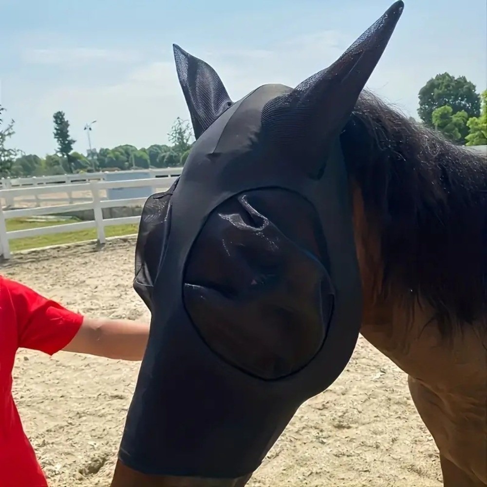 Horse Fly Mask, Multifunctional Horse Mosquito Mask, Comfortable Sun UV Protection, Breathable Mesh Face Mask