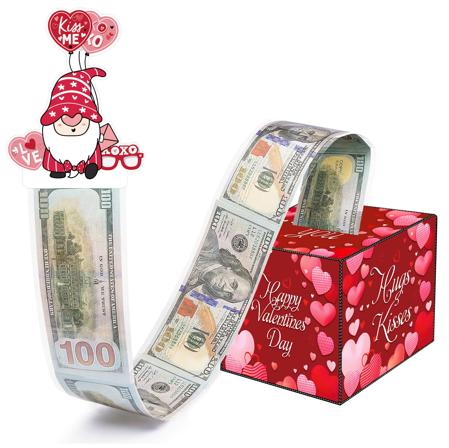 Cash Box for Valentine Day, Mothers Day, Birthday Present, Surprise Gift for Girlfriend, Mom, Friends, Employees