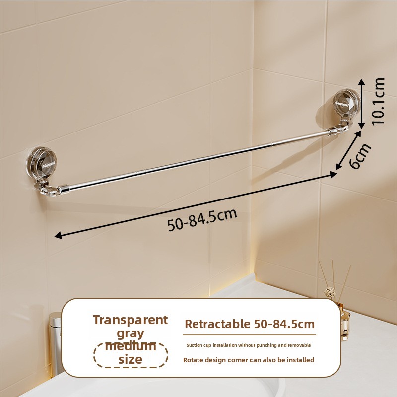 Stainless Steel Non Perforated Corner Towel Rack, Extendable Multifunctional Bathroom Storage Rack No Hooks