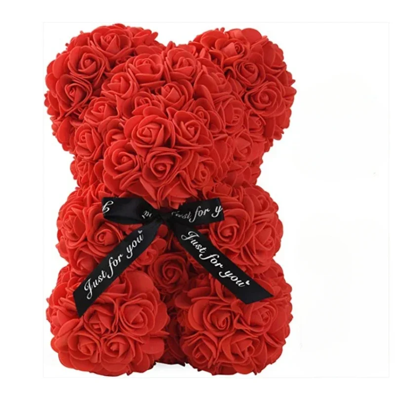 Eternal Rose Teddy Bear, New Artificial Flower for Mom, Mother's Day, Birthday & Anniversary Gifts