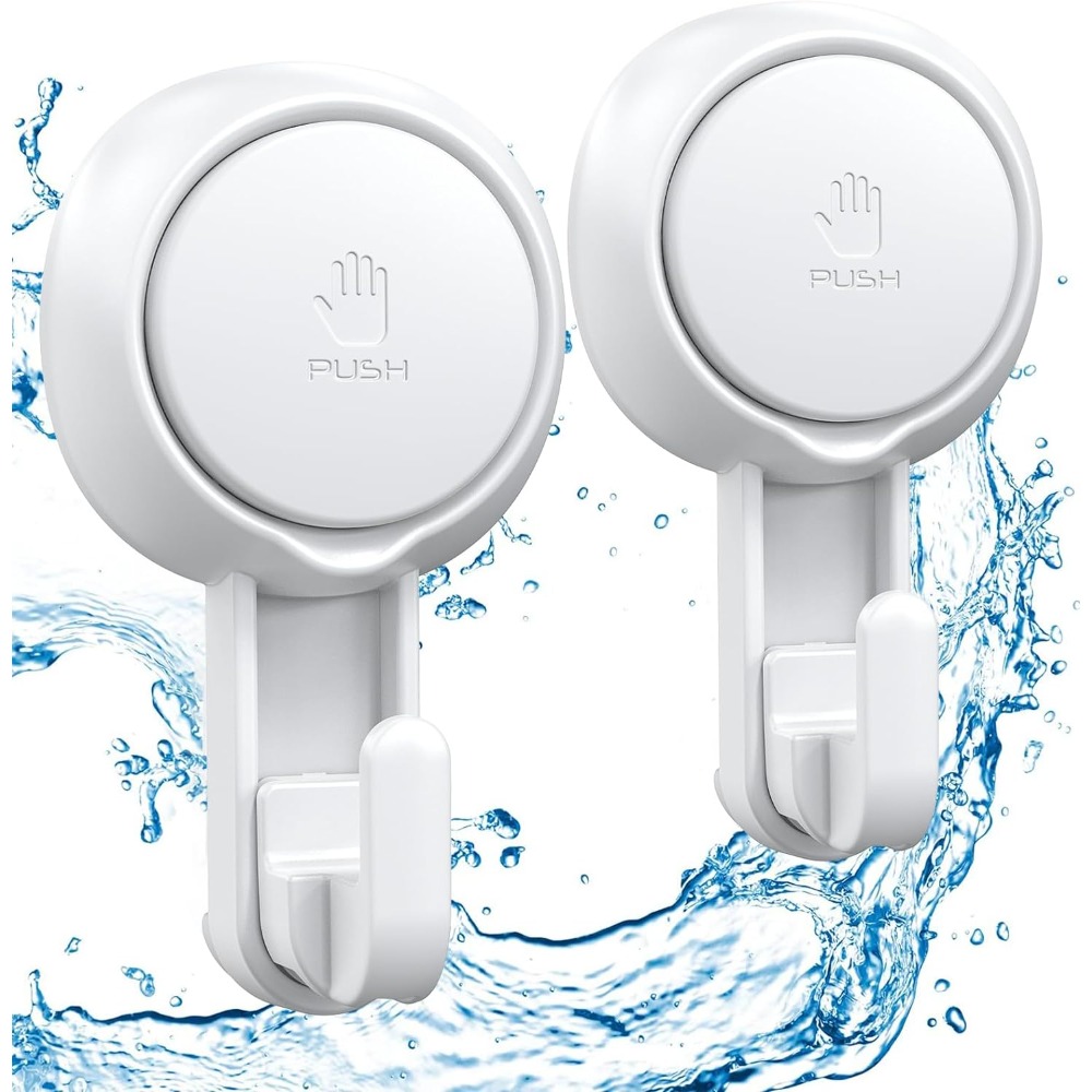 Suction Hook Hanger, Waterproof Storage Holder for Wall, Bathroom, Kitchen Towel Organization