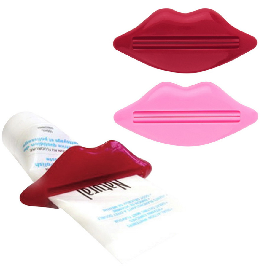 Toothpaste Cream Squeezer, Hot Lip Kiss Bathroom Tube Dispenser, Bath Sets Rolling Holder