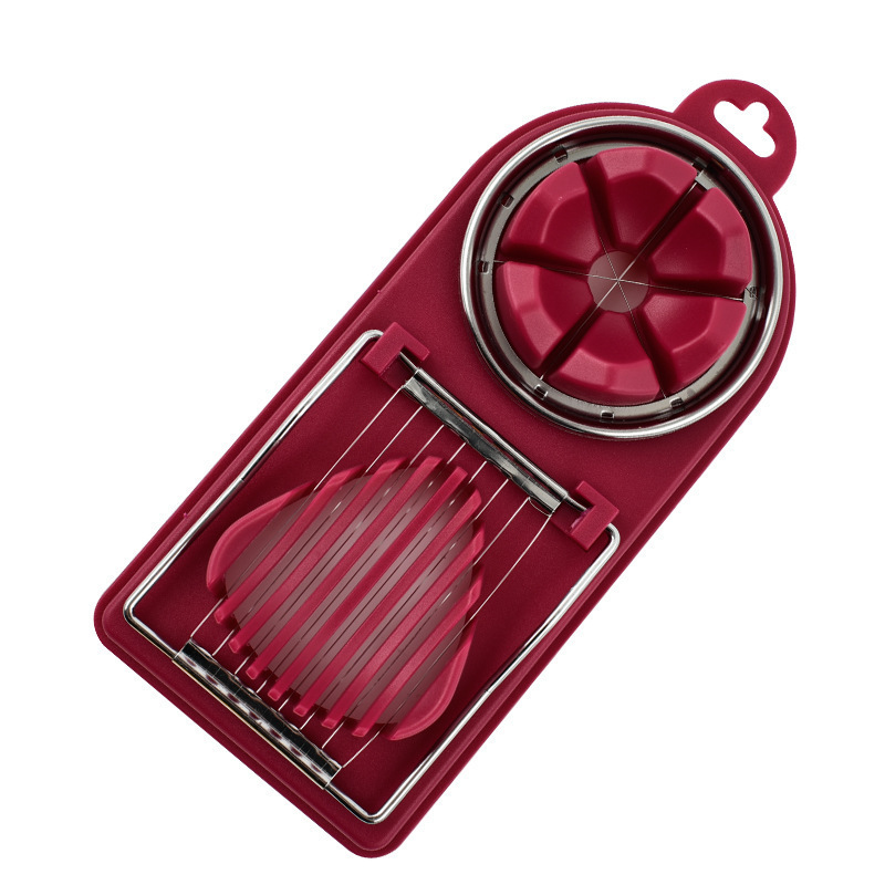 Two in One Home Kitchen Gadget, Stainless Steel Multifunctional Egg Slicer, Vegetables and Fruits Splitter Cutting Tool