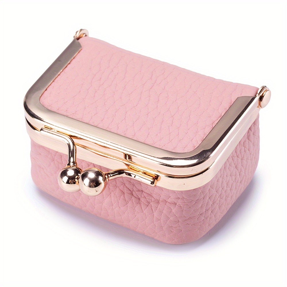Solid Color Imitation PU Leather Jewelry Box, Ring and Necklace Storage, Mini Coin Wallet for Women