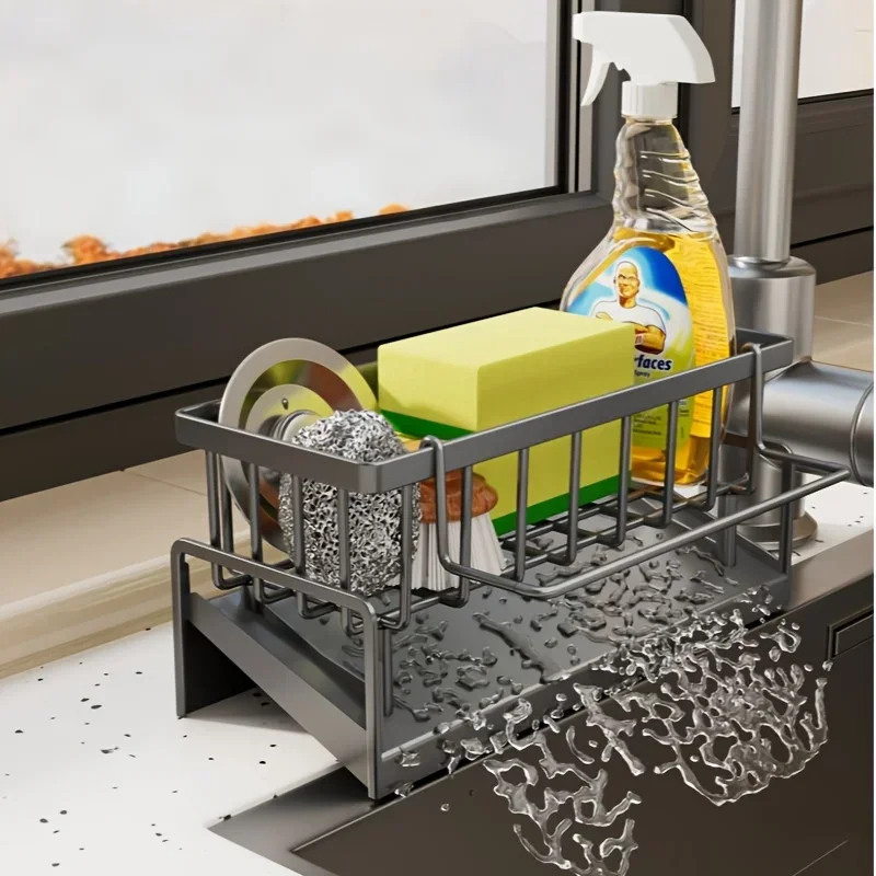 Waterproof Shelf, Multi-Use Sink Organizer, Draining Rack for Kitchen Countertop Storage