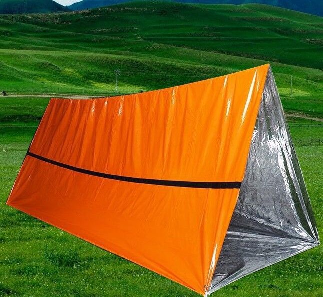 Emergency Shelter Bivy Tent Kit Waterproof Mylar Tube Tent, Thermal Blanket & Sleeping Bag for Survival and Outdoor Us