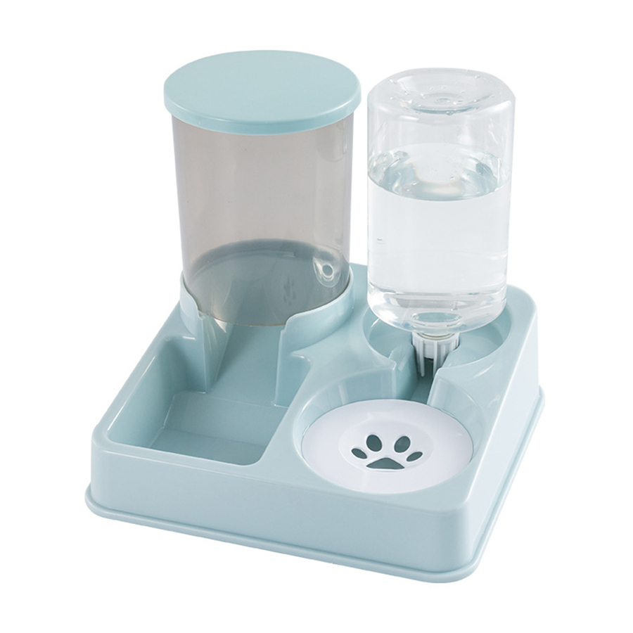 Tilted Automatic Pet Food and Water Feeder Gravity Feeder and Waterer for Cats and Dogs