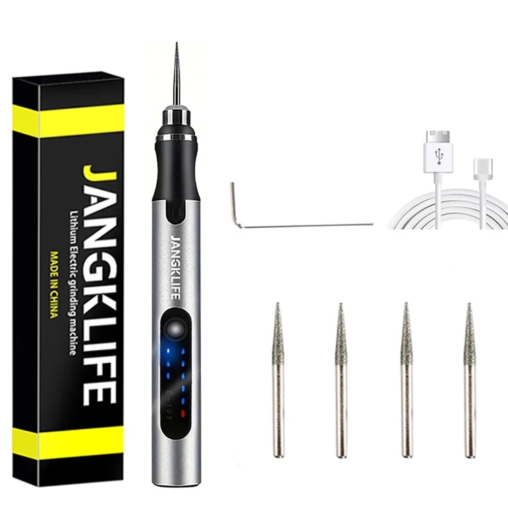 USB Cordless Rotary Tool Kit Portable Engraving Pen for Jewelry, Metal, Glass & DIY Projects